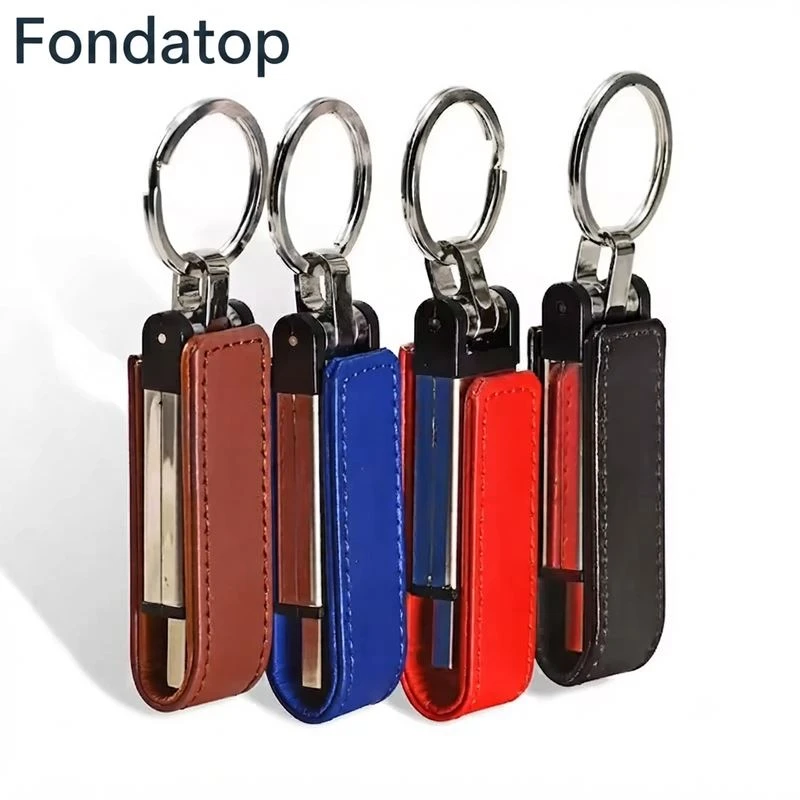 Fondatop কাস্টম লেদার কীচেন ইউএসবি ফ্ল্যাশ ড্রাইভ